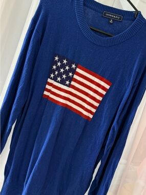 crown & ivy Royal Blue Knit Crewneck Sweater